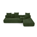 110.25x67'' Modern Upholstered L-Shape Sectional Sofa Velvet Green