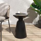 Outdoor metal end table -large