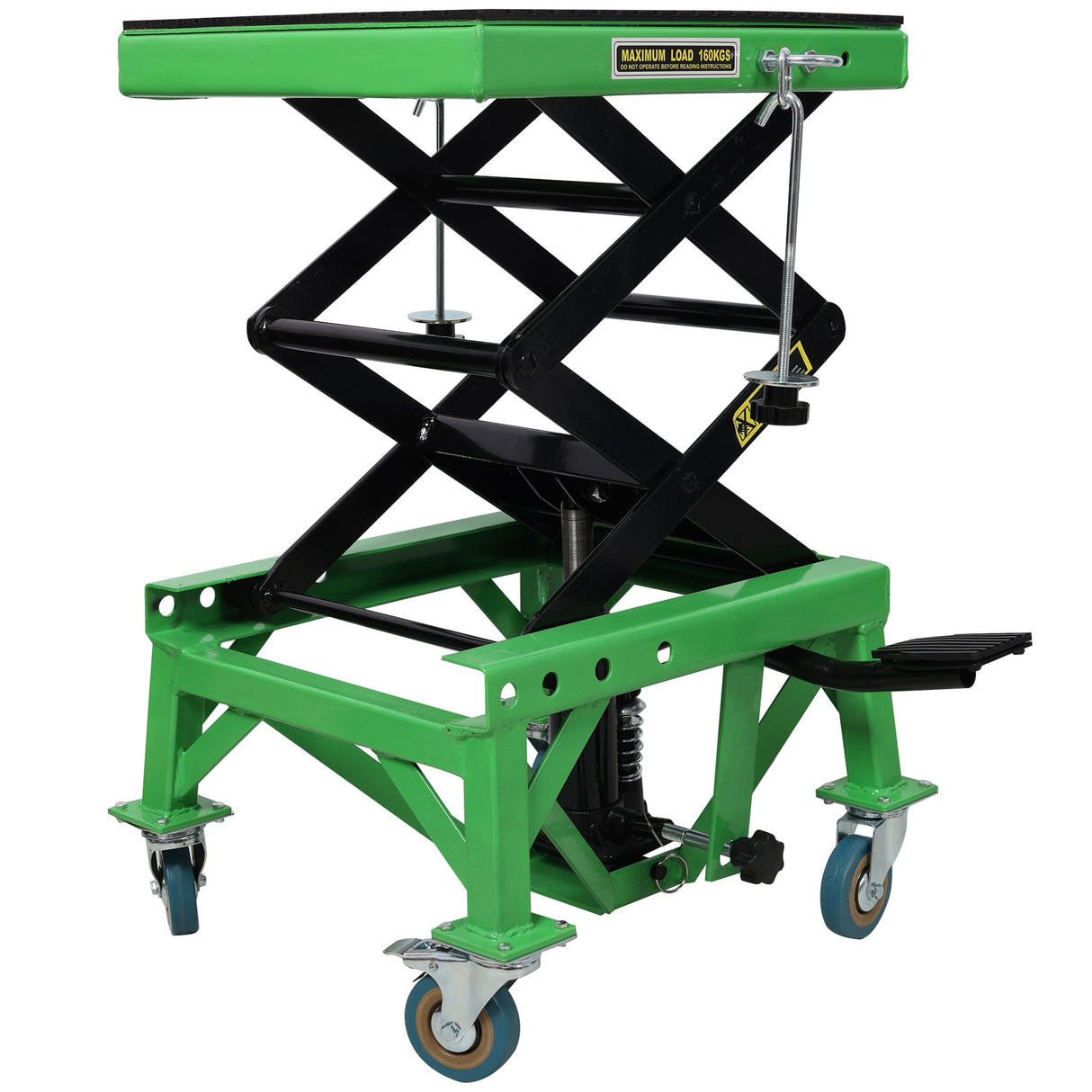 Hydraulic Motorcycle Scissor Jack Lift with Foot Step and Wheels