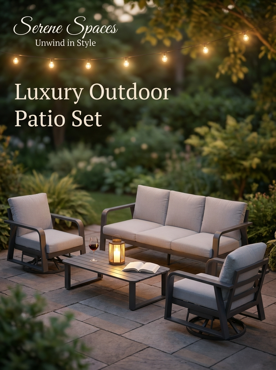 FR One Three-Seater Sofa + Two Swivel Chairs + One Coffee Table