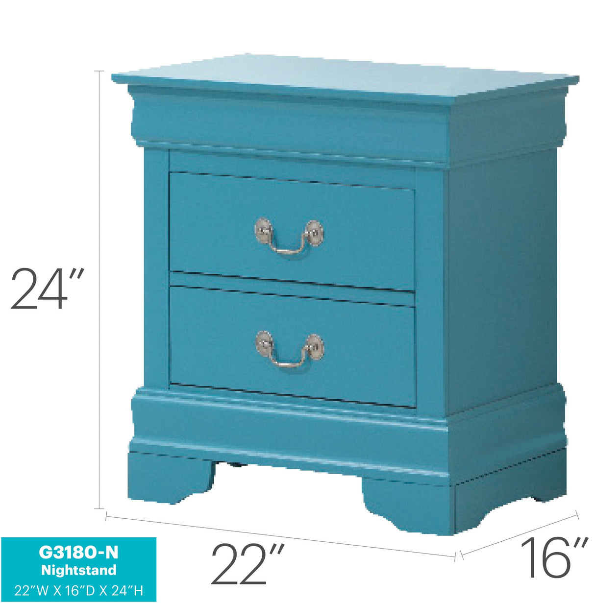 Louis Phillipe - Nightstand - Wood