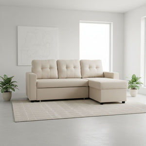 Convertible L Shaped Sectional Sleeper Sofa Bed, Saving Pull Out Couch