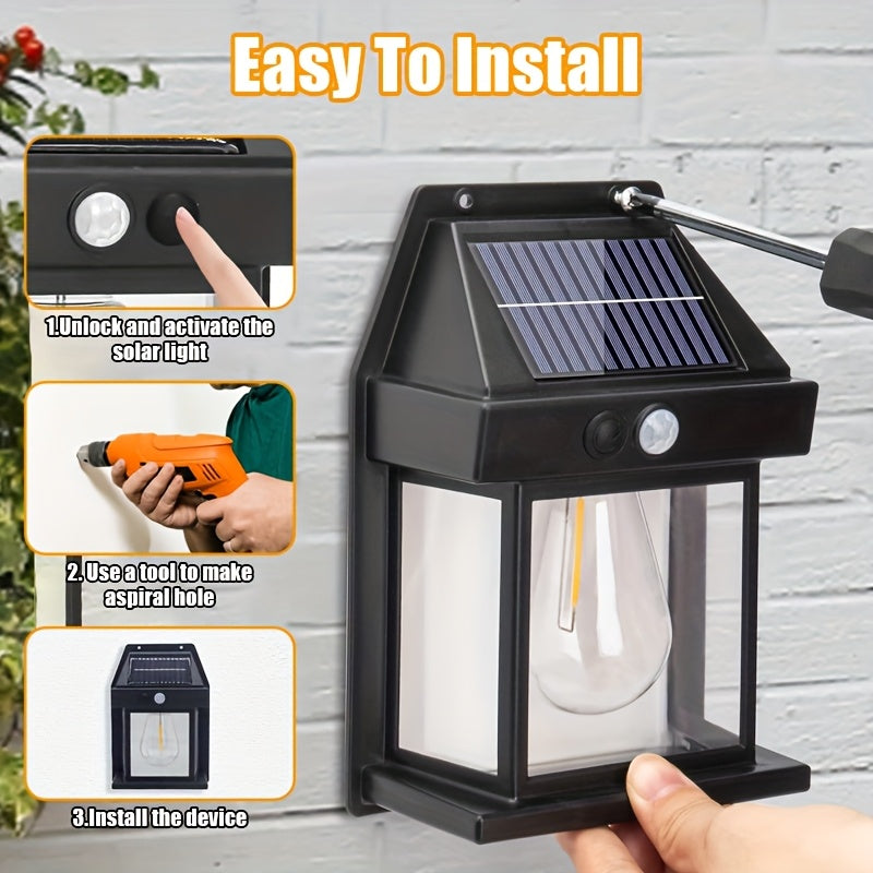 Solar Wall Lights Outdoor – Motion Sensor Dusk to Dawn LED for Yard, Door, Garden