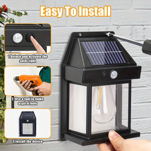 Solar Wall Lights Outdoor – Motion Sensor Dusk to Dawn LED for Yard, Door, Garden
