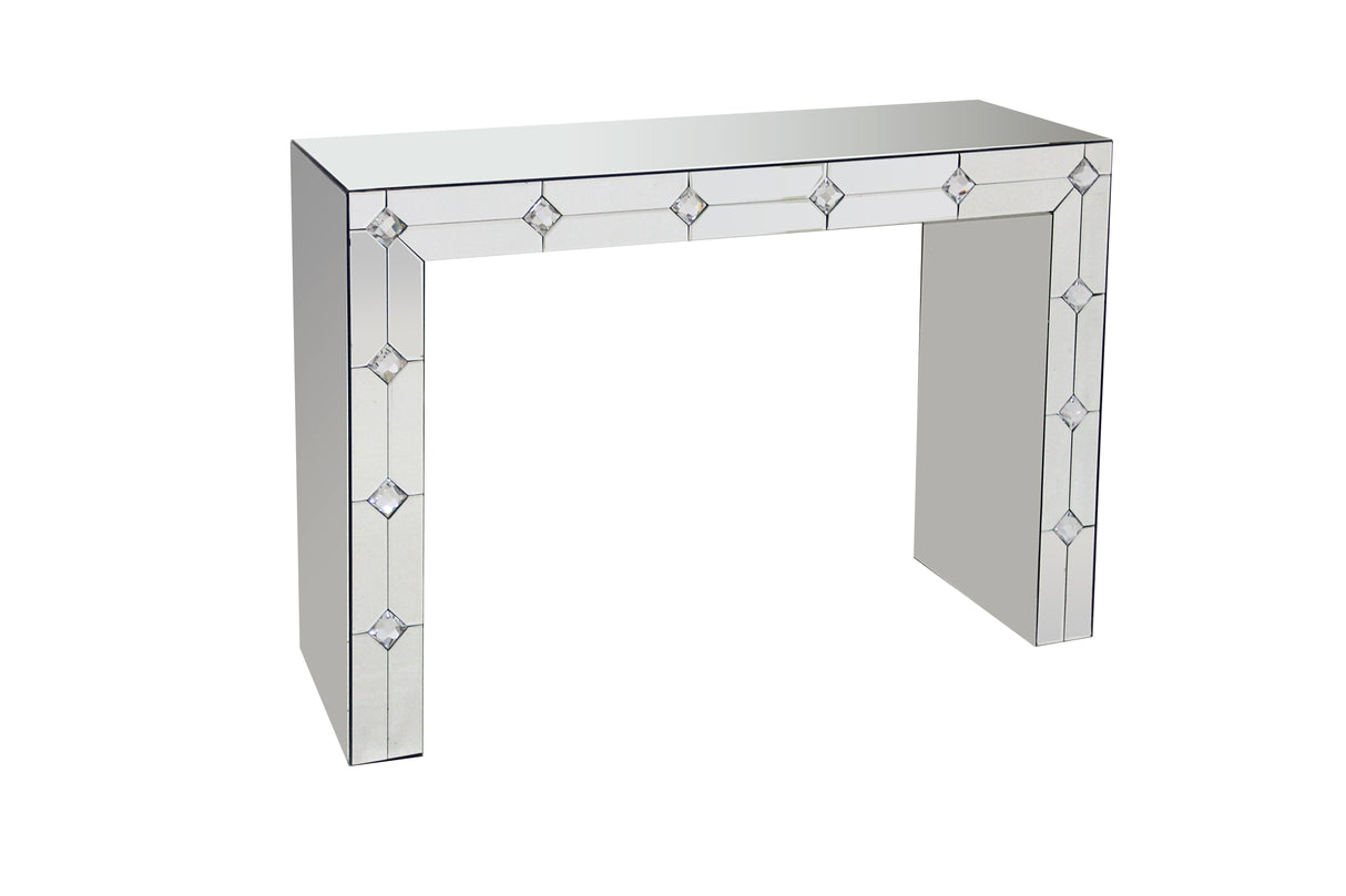Hessa Mirrored & Faux Rhinestone Console Table