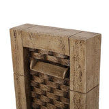 35.25' High Hand Crafted Weather Resistant Floor Fountain with Light Light Brown