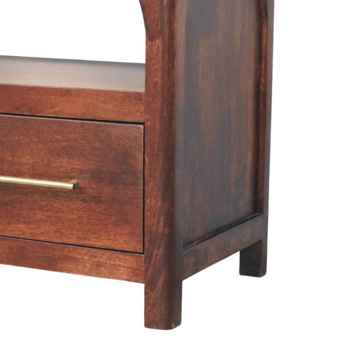 Solid Wood Arched Edge 2 Drawer Media Unit