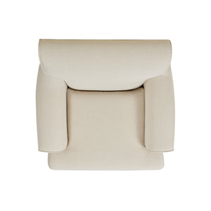 Alana 38' Lawson Accent Arm Chair Metal Casters, Light Beige Linen