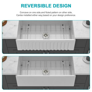 Workstation Single Bowl Apron Front Kitchen Sink - White