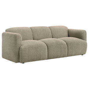 Dorset 2-piece Upholstered Round Track Arm Sofa Set Brown