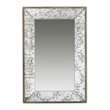 Antique Rectangle Mirror with Floral Accents