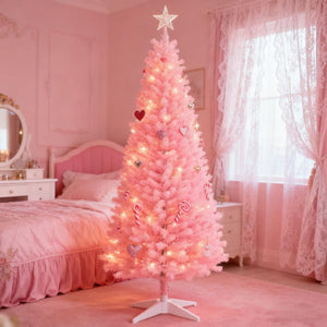 Artificial Pencil Christmas Tree Slim Design with Easy Setup