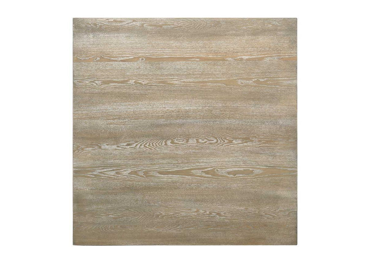 Modern Farmhouse Square Counter Table Solid Wood Rubberwood Antique Finishing Rustic Look Distressed Look Wire Brushed For 4 Seaters - Grayish Brown