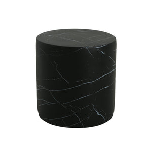 Contemporary Outdoor Lightweight Concrete MGO Side/End Table with Black Marble Finish