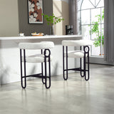 Household bar stools set of 2, modern upholstered with back