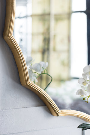 D40' Round Sunburst Wall Mirror with Gold Finish, Wall Decor Mirror for Entryway Bedroom Living Room