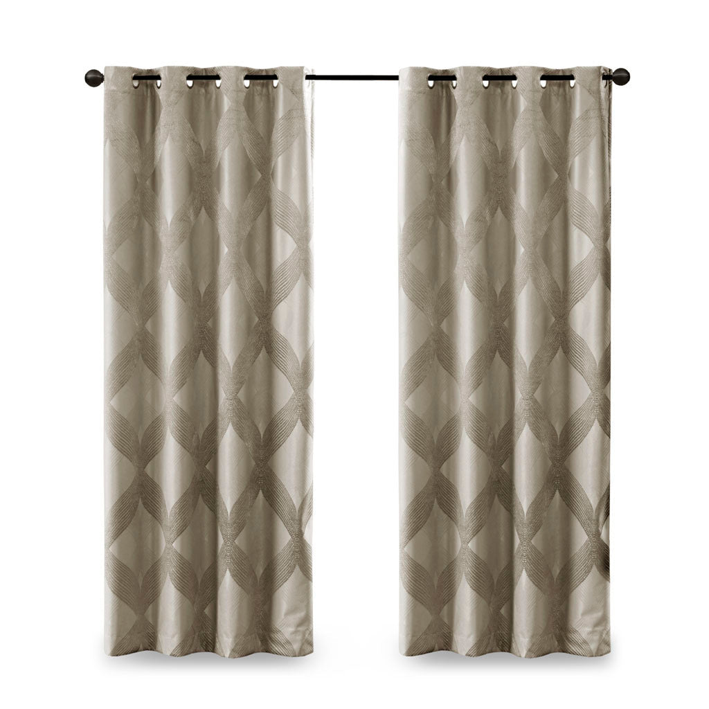 Ogee knitted jacquard total blackout curtain panel (only 1 pc panel)