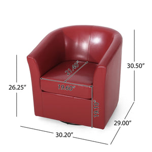 Melodize Swivel Club Chair With Barrel Shape Design