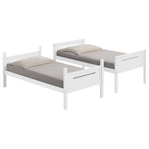Littleton Wood Twin Over Twin Bunk Bed White