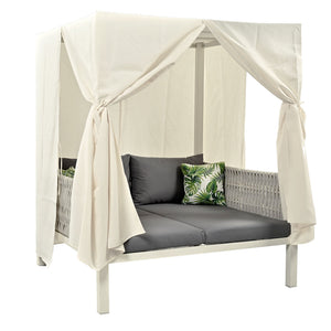 U_Style Outdoor Patio Sunbed with Curtains