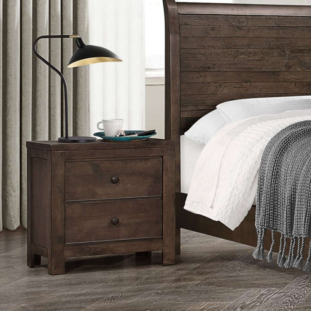 2 Drawer Nightstand - Brown