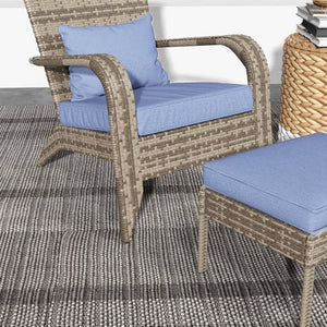 Wicker Adirondack Chair with Ottoman