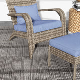 Wicker Adirondack Chair With Ottoman