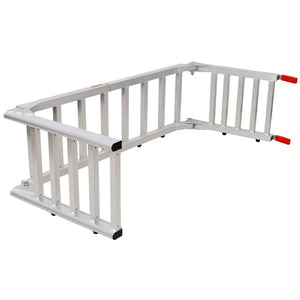 Ramp For Motorcycle / Lawn Mower / ATV, 2 In 1 Ramp And Tailgate Extender - Silver