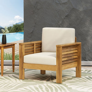 Slat Design Club Chairs With Cushions