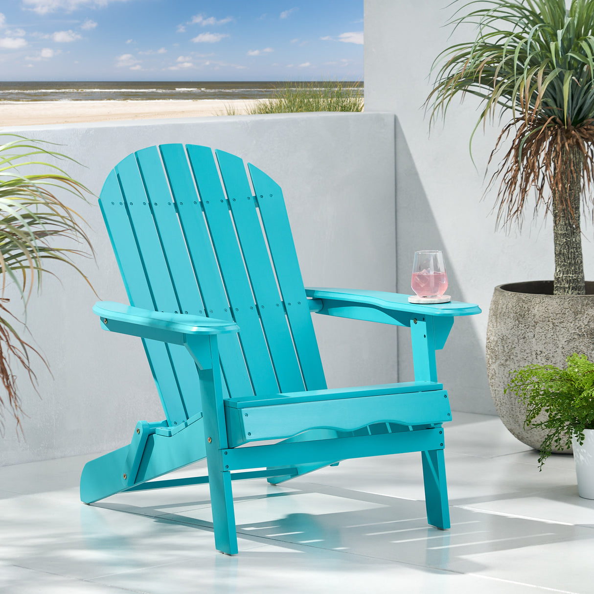 Malibu adirondack chair- teal by christopher knight home