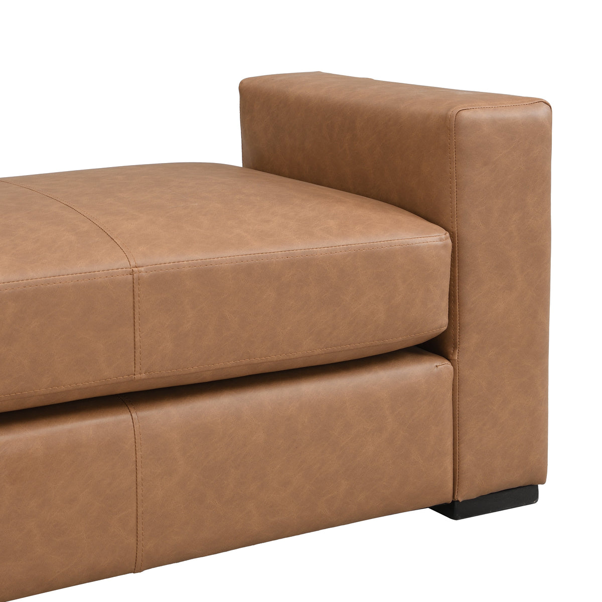 Stylish and Durable Brown Faux Leather Bench