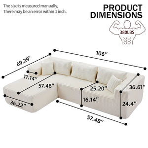 Modular Sofa With Square Legs