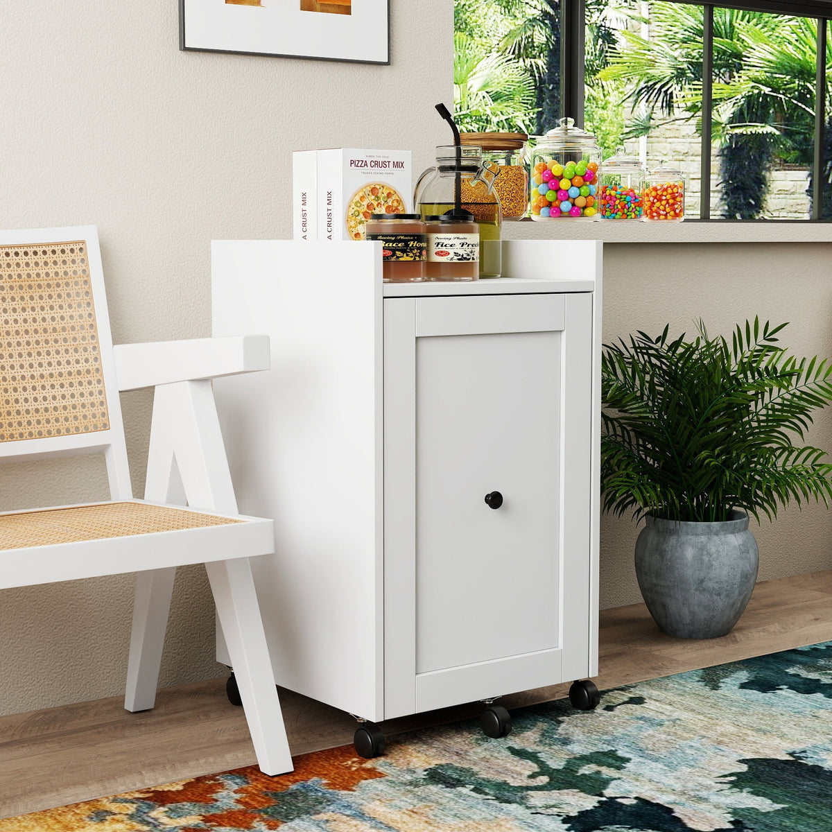 Organizer for Pantry - Sliding Snack Cabinet with Wheels