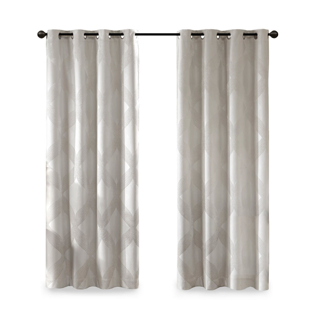 Ogee knitted jacquard total blackout curtain panel (only 1 pc panel)