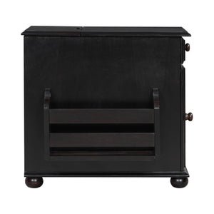 Vintage Flip Top Side Table With USB Ports