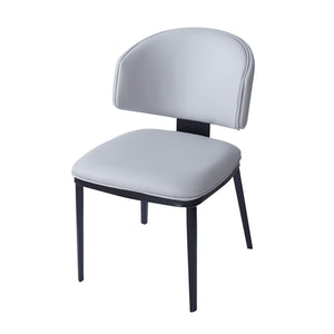 5 Pieces Modern Faux Leather And Metal Dining Set