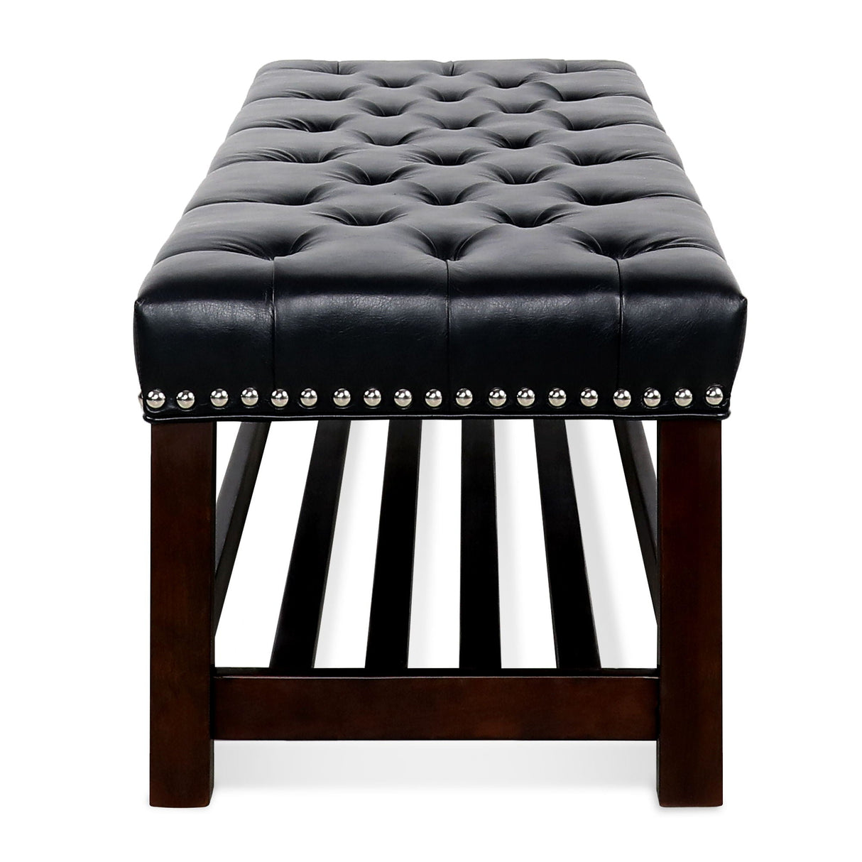 Bedroom End Of Bed Bench Tufted Upholstered End Of Bed Bench End Of Bed Entrance Shoe Bench With Nailhead Trim And Shelf Bedroom Upholstered Bench Living Room Shoe Rack Footstool