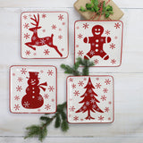 Winterfest 8-Inch Salad Plates | Dessert Plates Set of 4pcs