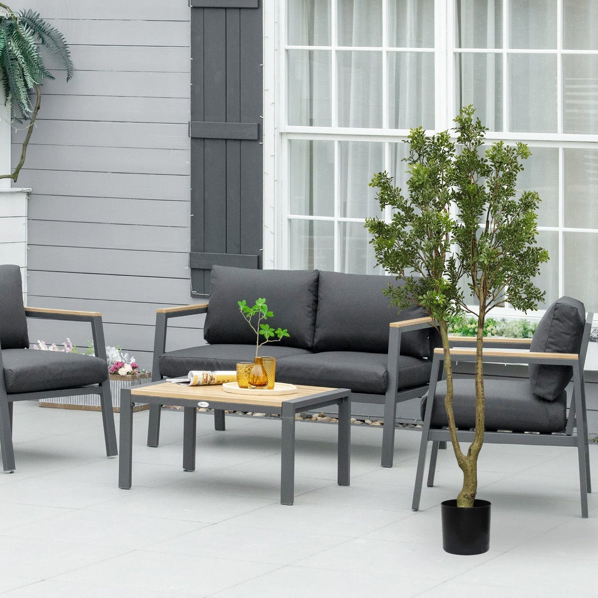 5.2FT Artificial Tree Tall Lush Evergreen Faux Plant