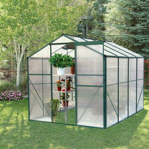 Polycarbonate Greenhouse - 6'x8' Heavy Duty Walk-in Plant Garden Greenhouse