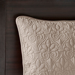 Reversible Quilt Set with Antimicrobial Cotton Filling - Khaki King/Cal King