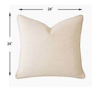 Homey Cozy - Throw Pillow With Decorative Stitching - Ivory
