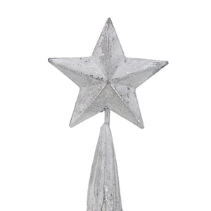 Resin / Foil Christmas Tree With Star Top (Set of 3) - White / Silver