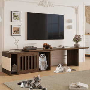 Mid-Century Modern 2-in-1 Extendable Walnut TV Stand