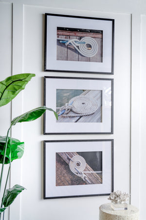 30' x 24' Rope Wall Art with Black Frame, Set of 3