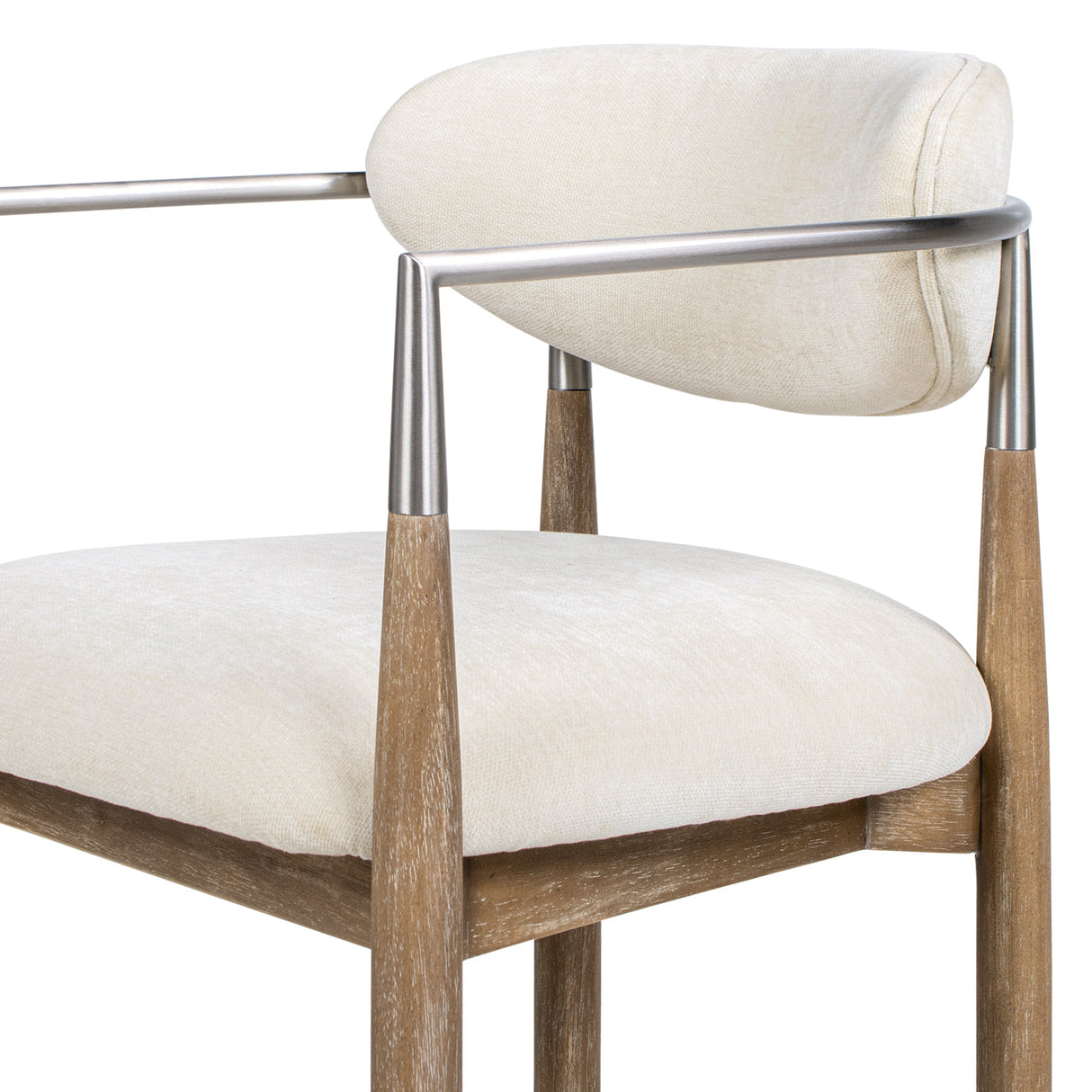 Artemis 26' Mixed Material Upholstered Counter Stool, Warm White Chenille