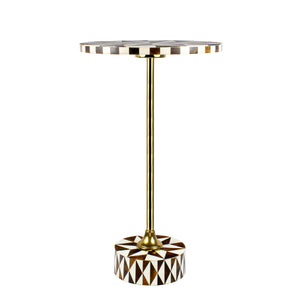 Calix Contemporary Minimalist Metal/Cork Round End Table