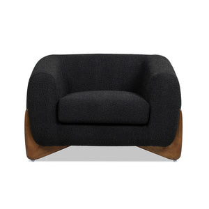 Sherpa Arm Chair with Removable Cushion - Black, White, Dark Green