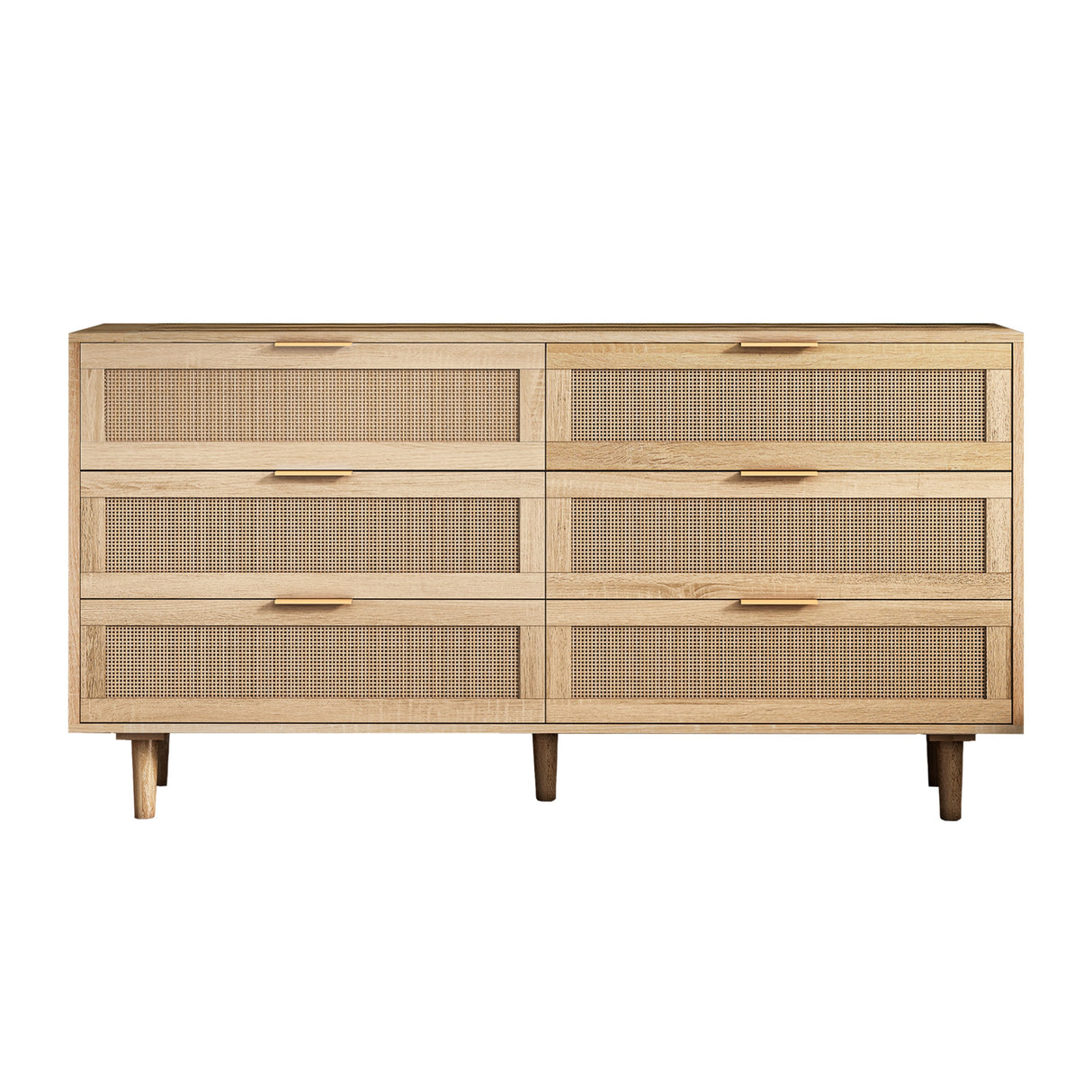 59.06" 6-Drawers Rattan Storage Cabinet