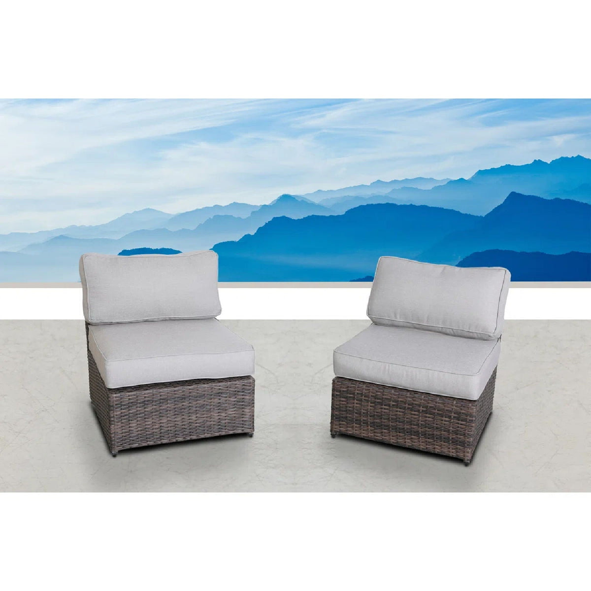 Armless Patio Chair With Cushions